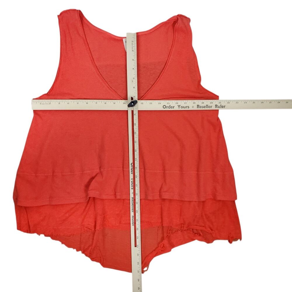 Free People Coral Peachy Oversized Cotton Layered Tank XS S M L Sleeveless Top - Picture 12 of 14